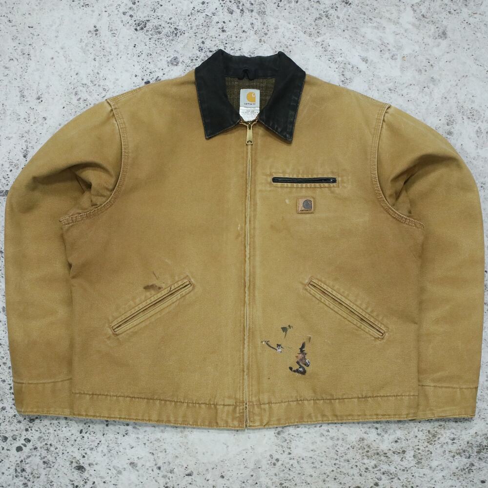 Vintage Carhartt J97 BRN Faded Brown Detroit Jacket Size XL Extra Large